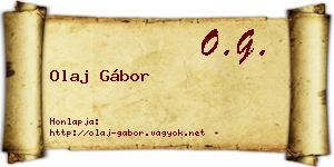 Olaj Gábor névjegykártya